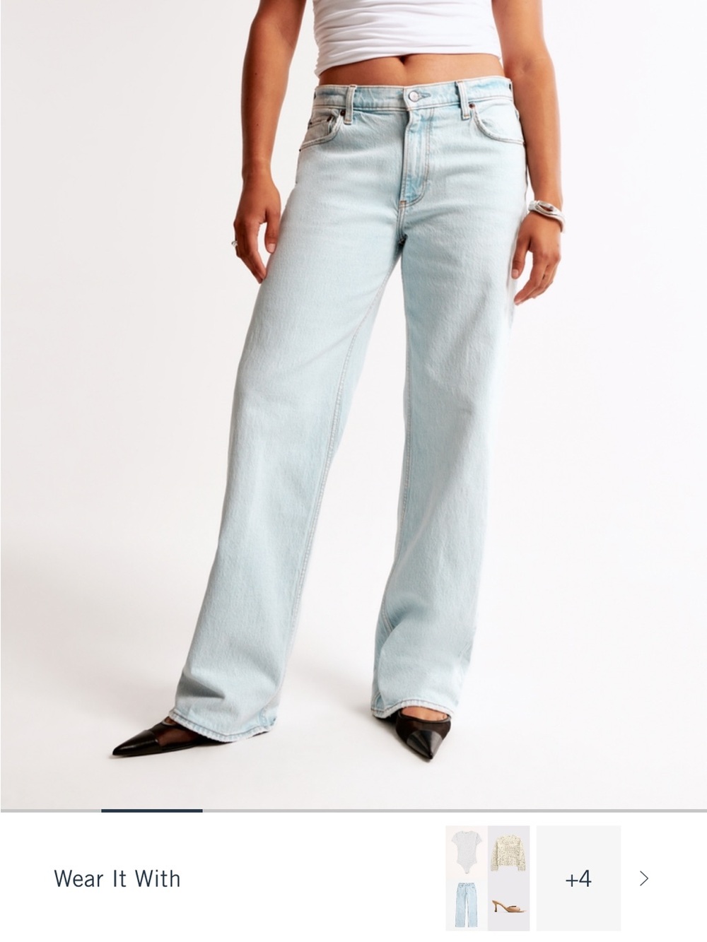 Abercrombie & Fitch Light Blue Wide Leg Jeans